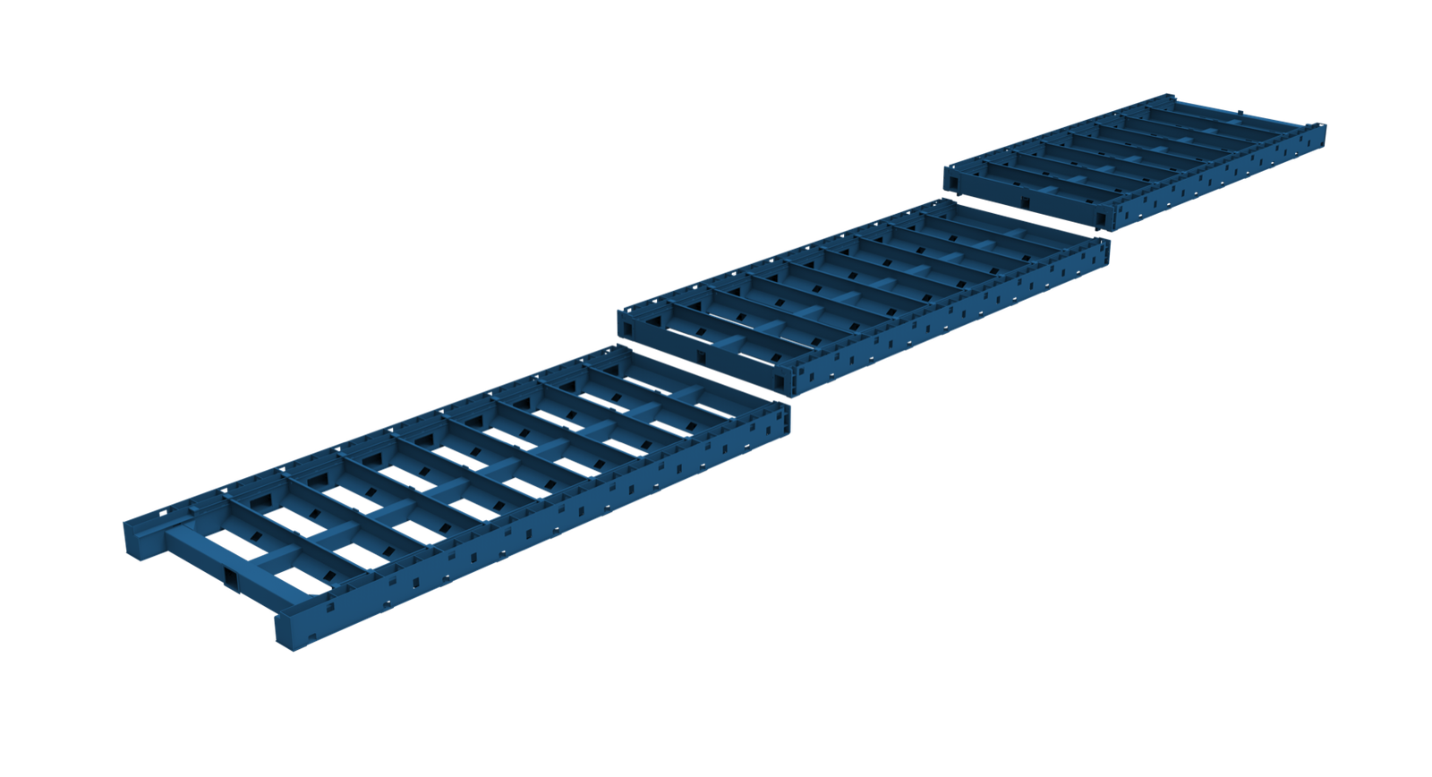 HF25032A segmented heavy duty machine bed structure