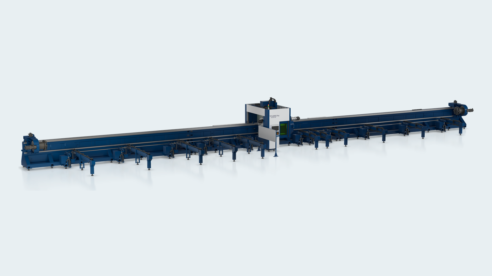 TP Series three chuck tube laser full machine render