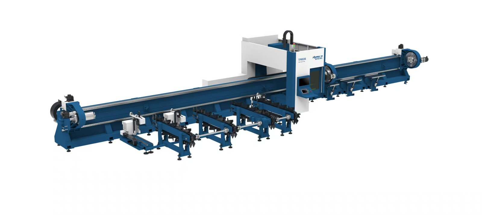 TP12036 three chuck fiber laser tube cutting machine side view
